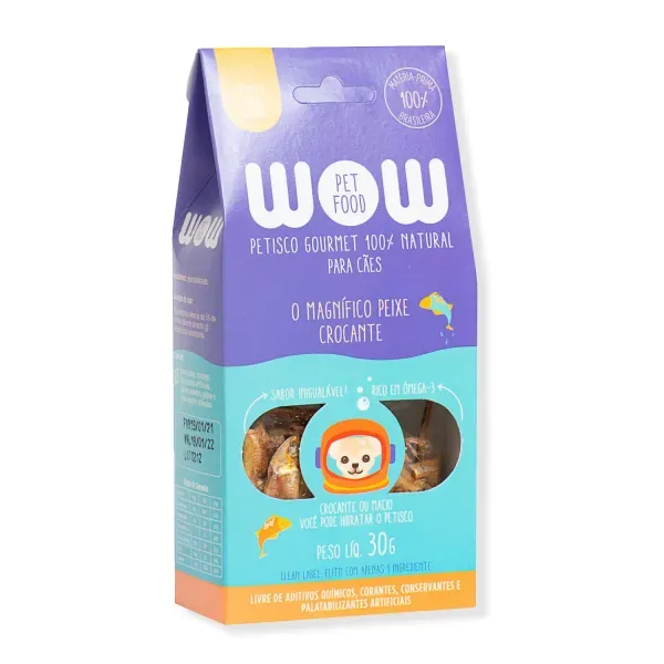 Petisco Gourmet para Cães Peixe Crocante Wow 30 g